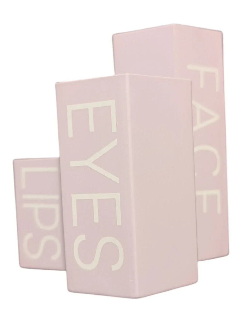 Cosmetics Storage Container “Lips, Eyes, Face” makeup Brush Holder Light Purple
